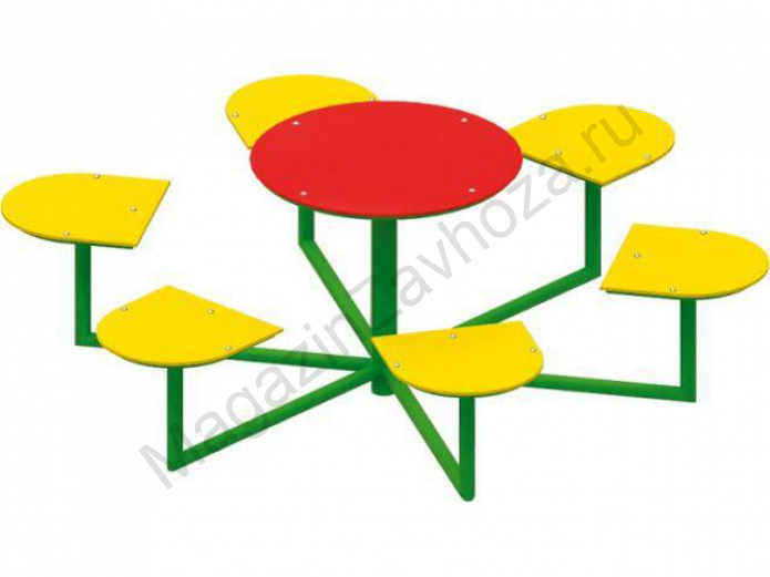 Детский Стол 6 мест круглый стол