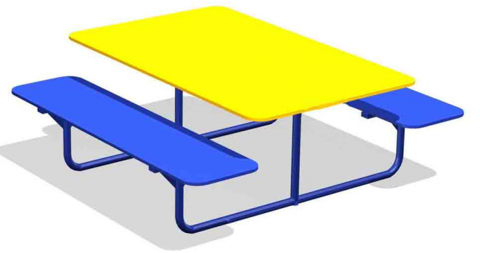 Стол со Скамейками 2 синии лавочки