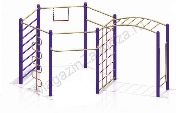 Спортивный комплекс с рукоходом и сеткой