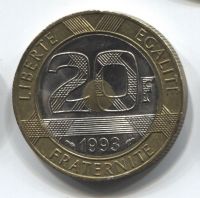 20 франков 1993 Франция Остров Мон-Сен-Мишель