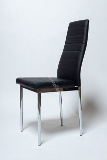 Стул "F-261-3"  Чёрный кожзам/Хром