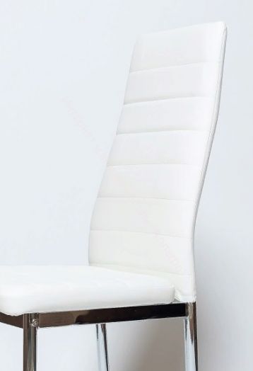 Стул "F-261-3"  Белый кожзам/Хром