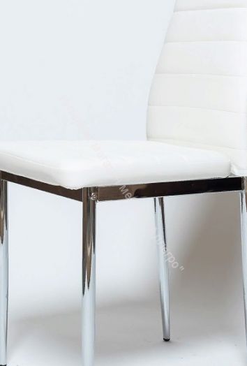 Стул "F-261-3"  Белый кожзам/Хром