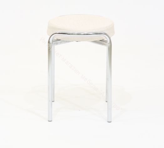 Табурет «Пуфик» (Хром)/Ткань Искусственная замша, Микровелюр (Полинейлон)