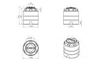 Чертеж емкости пластиковой ЭВЛ Т 1000 литров черная