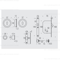 Colombo OPEN ID211 LK WK комплект для раздвижных дверей с замком под ключ. схема