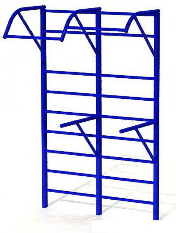 Шведская стенка 2 секции с турником и брусьями