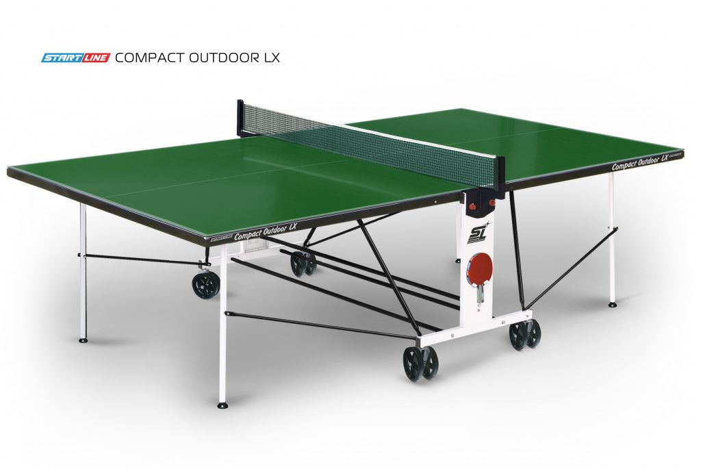 Теннисный стол Compact Outdoor LX green - любительский всепогодный стол для использования на открытых площадках и в помещениях