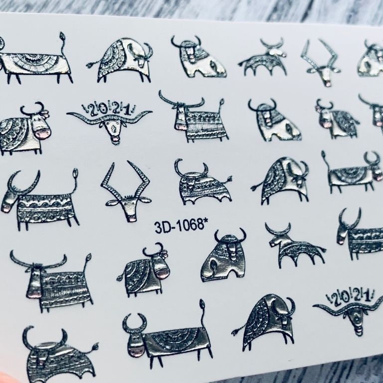 3D ХРУСТАЛЬНЫЙ СЛАЙДЕР-ДИЗАЙН 3D1068 СRYSTAL  ГОД БЫКА ! Супер эффект!!!