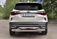 KIA SELTOS 2020- Защита заднего бампера d63 секции-d42 уголки KSLZ-003424