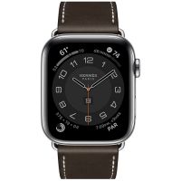 Ремешок Apple Watch Hermès Ébène Leather Single Tour Deployment Buckle