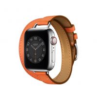 Ремешок Apple Watch Hermès Orange Swift Leather Attelage Double Tour