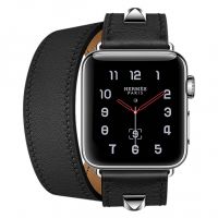 Ремешок Apple Watch Hermès Noir Leather Swift Double Tour