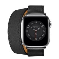 Ремешок Apple Watch Hermès Noir Swift Leather Double Tour