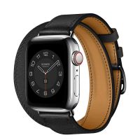 Ремешок Apple Watch Hermès Noir Swift Leather Double Tour