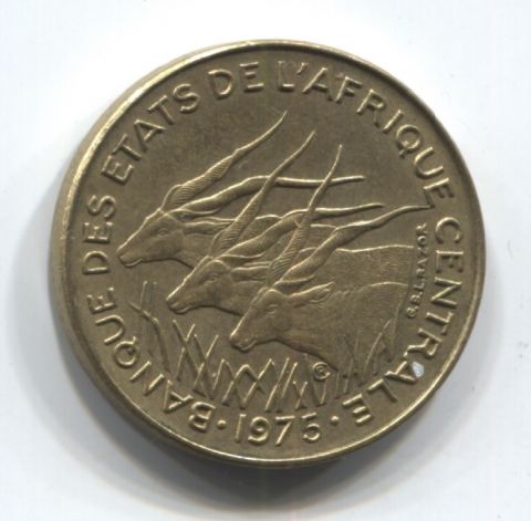 5 франков 1975 Центральные Африканские Штаты AUNC