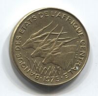 5 франков 1975 Центральные Африканские Штаты AUNC