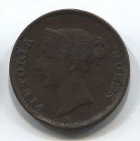 1 цент 1845 Стрейтс Сетлментс VF+