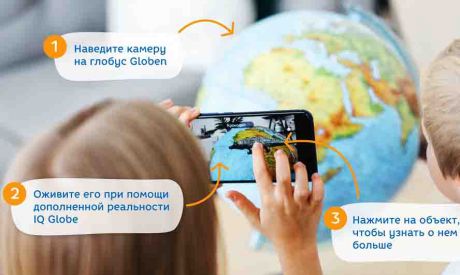 Интерактивный глобус Земли физико-политический 320 мм