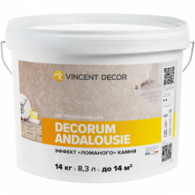 Декоративная Штукатурка Vincent Decor Decorum Andalousie 14кг с Эффектом Ломаного Камня / Винсент Декорум Андалузия