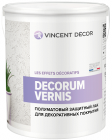 Лак Защитный Vincent Decor Decorum Vernis Mat 1л Полуматовый для Декоративных Покрытий / Винсент Декор Декорум Вернис Мат