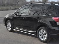 SUBARU FORESTER(SJ) 2016-2018 Пороги труба 120х60 овал с проступью SUFO-003345