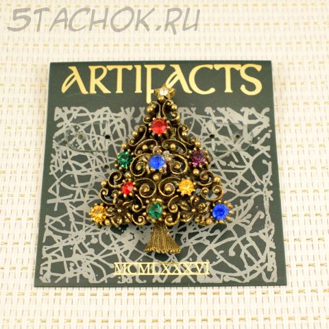 Брошь "Елочка" цвет бронзы (JJ США)