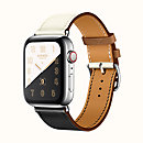 Ремешок Apple Watch Hermès Black/White/Gold Leather Single Tour