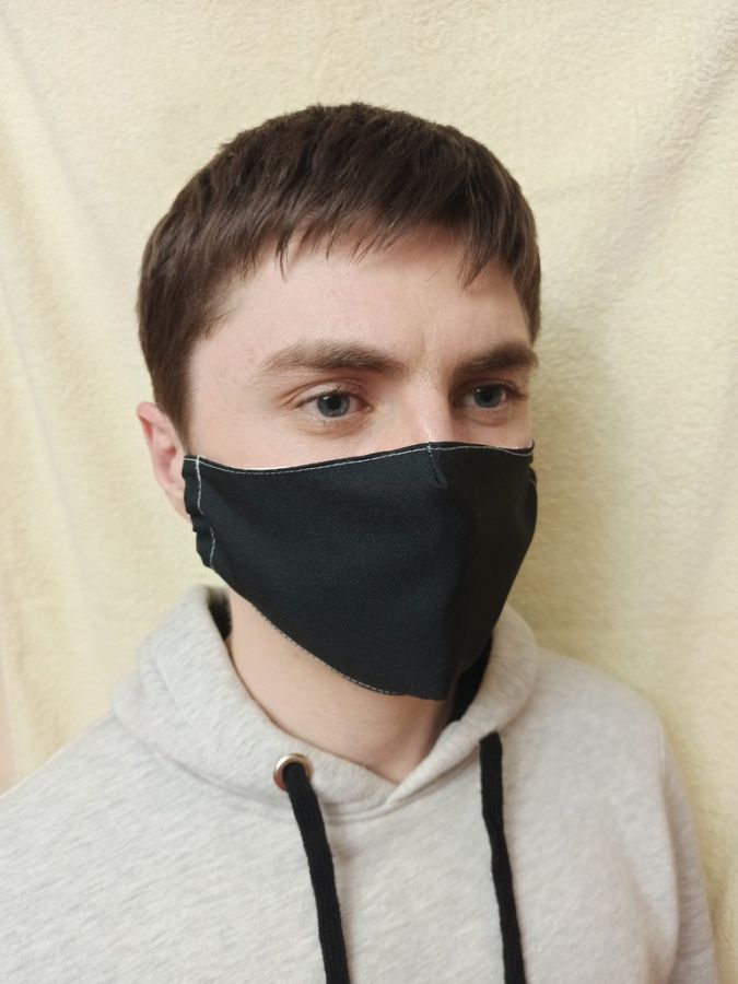 Многоразовая Маска для лица из ткани Черная