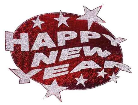 Декорация Happy New Year! Красная