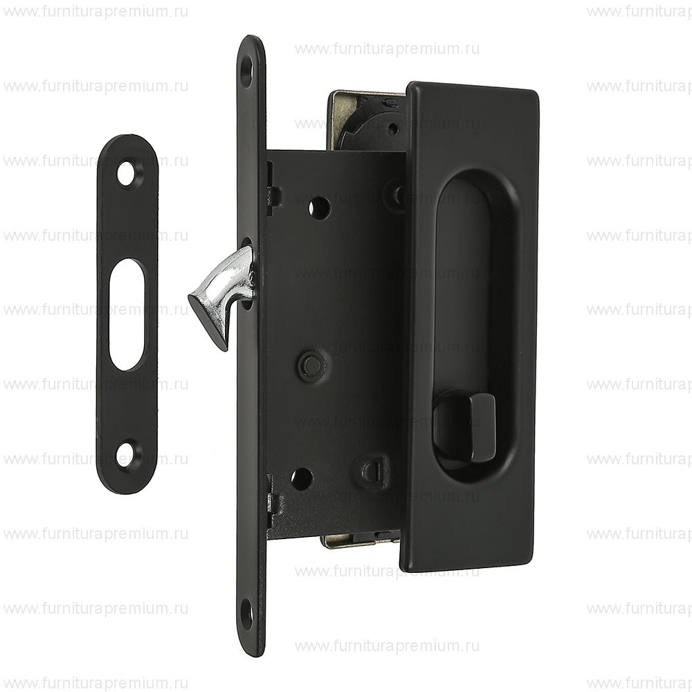 Комплект ручек Extreza P401 Black WC для раздвижных дверей с замком