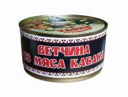 Ветчина из мяса КАБАНА "Балтийская ОХОТА" с КЛЮЧОМ, МКК Балтийский  325г.ж.