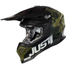 Just1 J39 Kinetic Сamo Army Green Black Matt шлем внедорожный