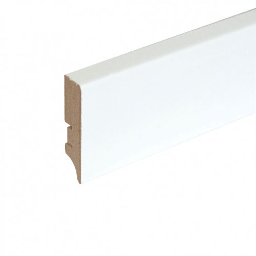 Плинтус МДФ под покраску белый с тиснением