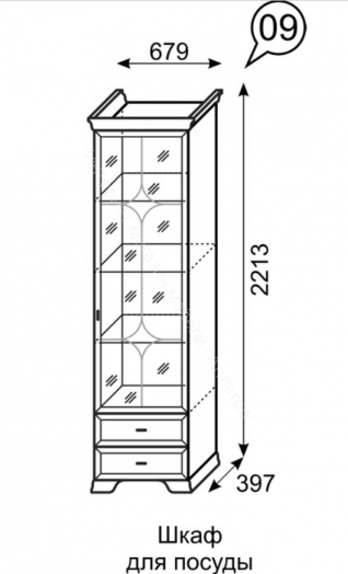 Шкаф для посуды "Венеция" мод. 9