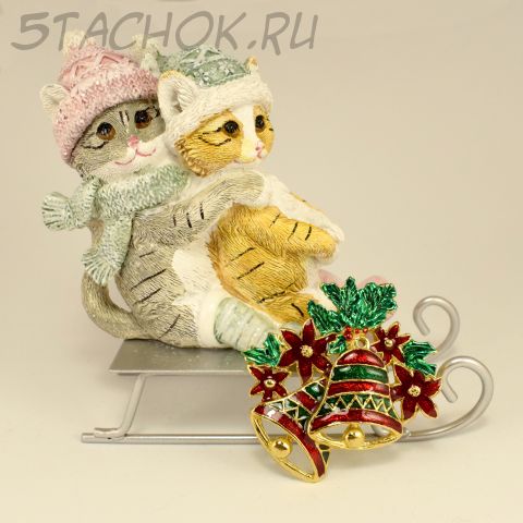 Брошь "Новогодние бубенчики" (США)