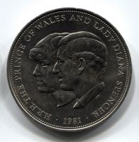 25 пенсов 1981 Великобритания, Свадьба принца Чарльза и леди Дианы