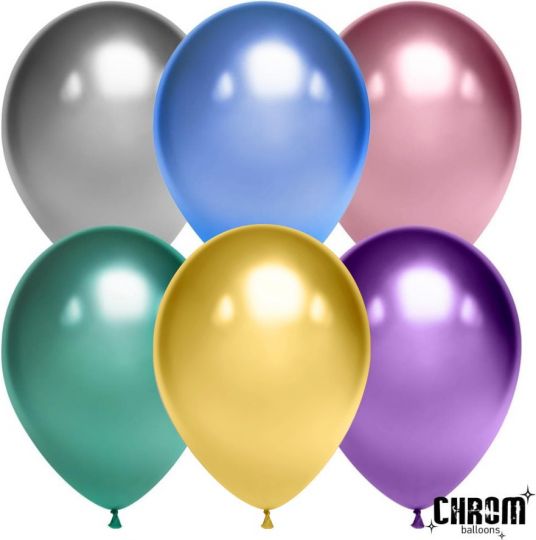 Ассорти МИНИ шаров Хром маленького размера латексные с гелием