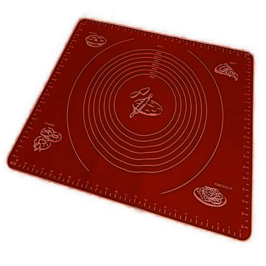 Коврик силиконовый для раскатки теста и выпечки (70 х 50 см), цвет Малиновый