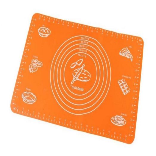 Коврик силиконовый для раскатки теста и выпечки (70 х 50 см), цвет Оранжевый