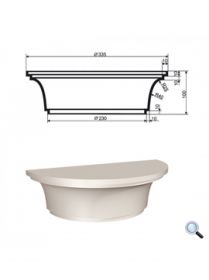 Капитель Полуколонны Lepninaplast КЛВ-205/1 Half В100хВР167.5хНР115 мм / Лепнинапласт
