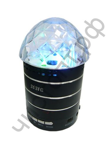 Колонка универс.с радио LC-2031Q LED лампа , FM / USB  / TF / 3.5 mm , RGB lasers крутится (разные цвета)