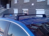 Багажник на крышу Mazda CX-9 2006-16, Turtle Air 3, аэродинамические дуги в штатные места (черный цвет)