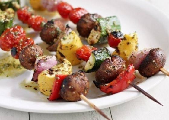Овощи гриль на шпажках