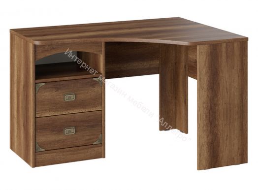 Стол угловой с 2-мя ящиками «Навигатор» (Дуб Каньон)