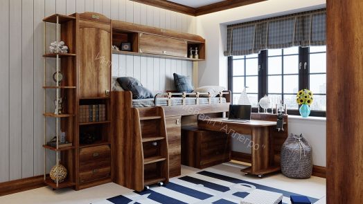 Кровать комбинированная «Навигатор» (Дуб Каньон)