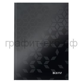 Тетрадь А5 80л.кл.Leitz WOW твердая обложка черный 46281095