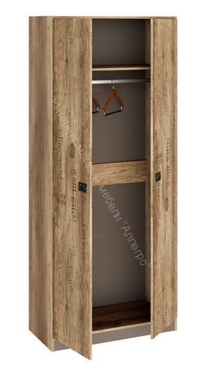Шкаф для одежды «Пилигрим» (Дуб Каньон светлый, Фон серый)