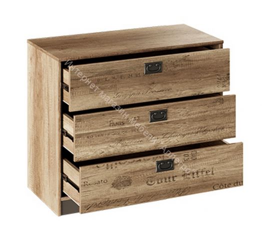 Комод «Пилигрим» (Дуб Каньон светлый, Фон серый)