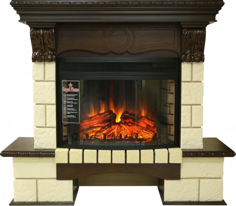 Royal Flame Pierre Luxe Шампань с очагом Dioramic 25 (Темный дуб)